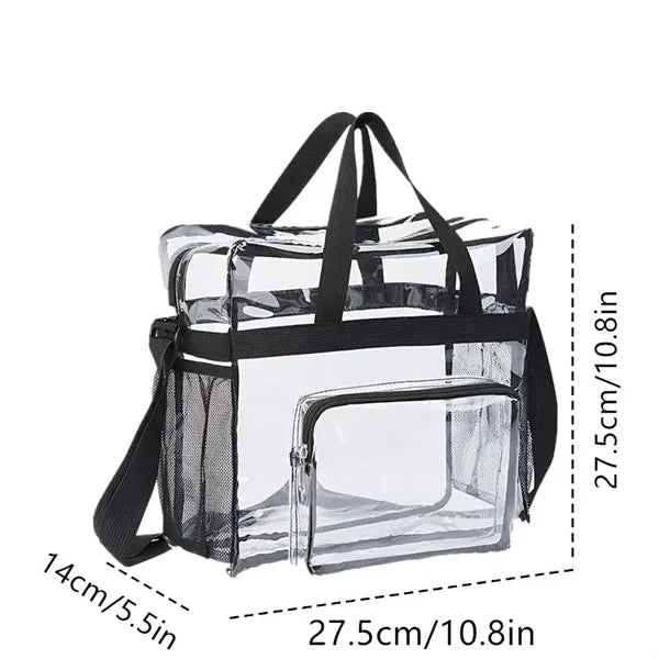 Zipper Crossbody Stadium Clear Shoulder Bag With Adjustable