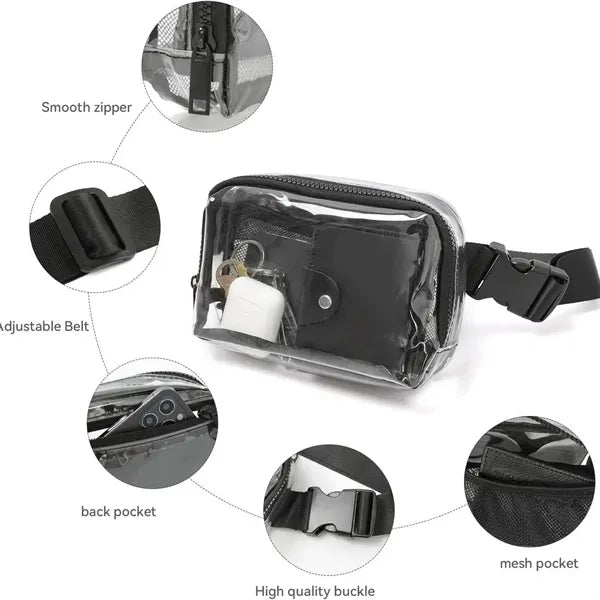 PVC Transparent Fanny Pack With Adjustable Strap