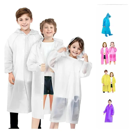 Non-disposable EVA Rain Poncho Raincoats for Kids