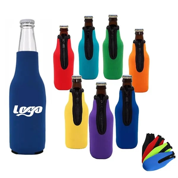 12 Oz Zippered Beer Bottle Cooler Sleeve