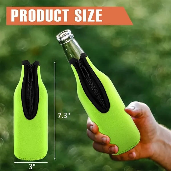 12 Oz Zippered Beer Bottle Cooler Sleeve