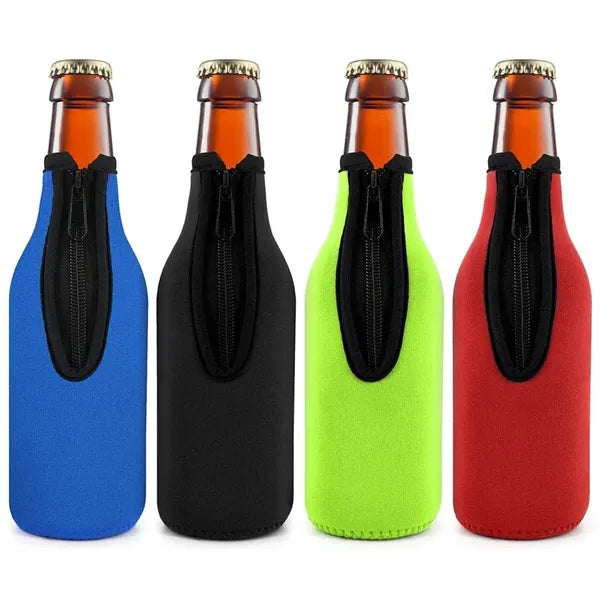 12 Oz Zippered Beer Bottle Cooler Sleeve