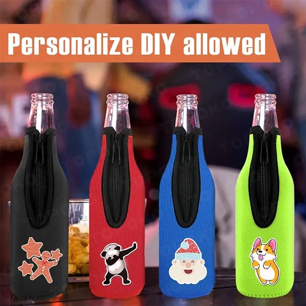 12 Oz Zippered Beer Bottle Cooler Sleeve