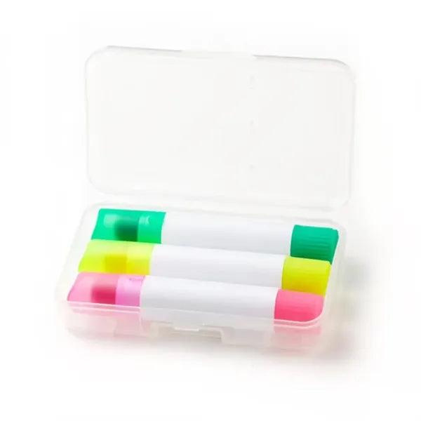3 Colors Gel Wax Solid Highlighter Pen Set with Box