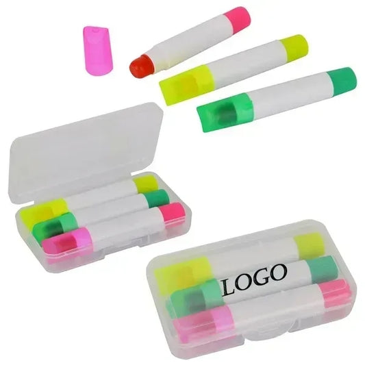 3 Colors Gel Wax Solid Highlighter Pen Set with Box