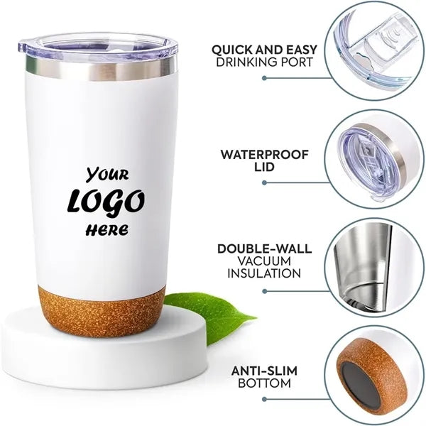 EcoChill Stainless Steel Tumbler with Cork Bottom
