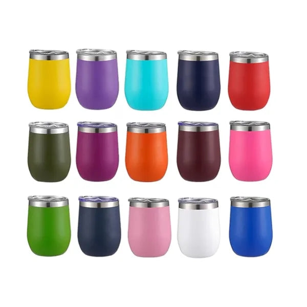 Elegant Dual-Layer Wine Tumbler with Lid