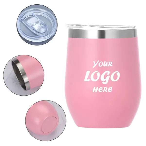 Elegant Dual-Layer Wine Tumbler with Lid