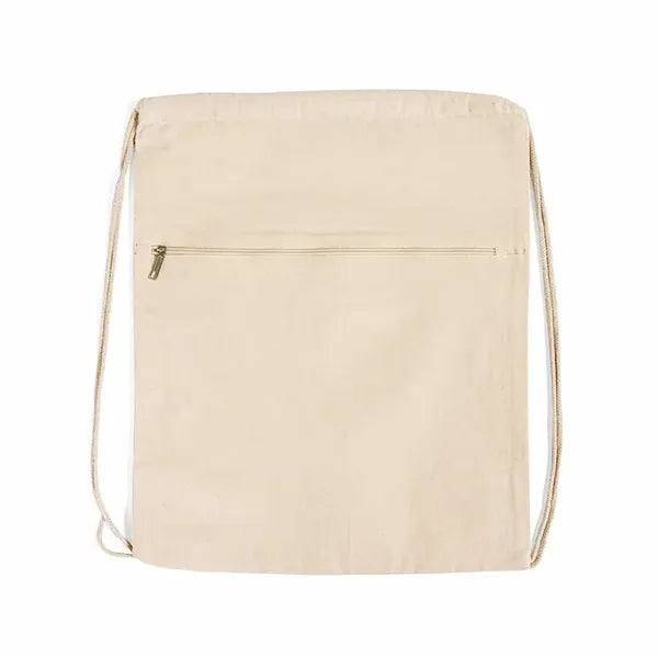 Ferncliff Front-Zip Cotton Drawstring Backpack