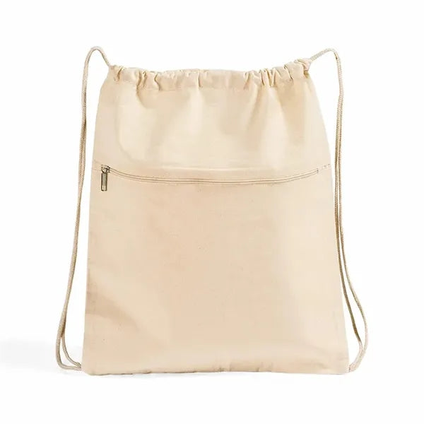 Ferncliff Front-Zip Cotton Drawstring Backpack