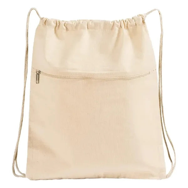 Ferncliff Front-Zip Cotton Drawstring Backpack