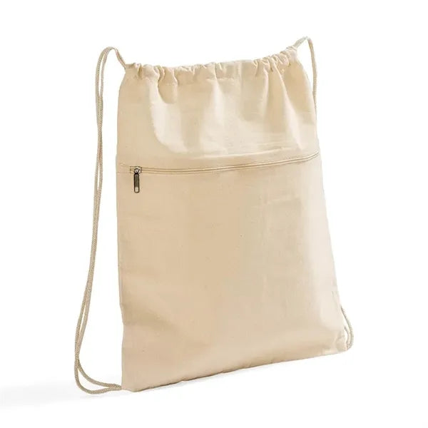 Ferncliff Front-Zip Cotton Drawstring Backpack