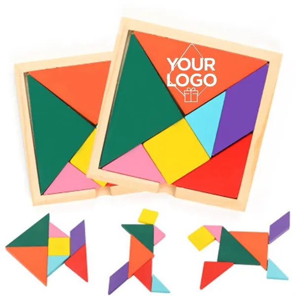 4.7*4.7in Wooden Tangram Puzzles for Kids