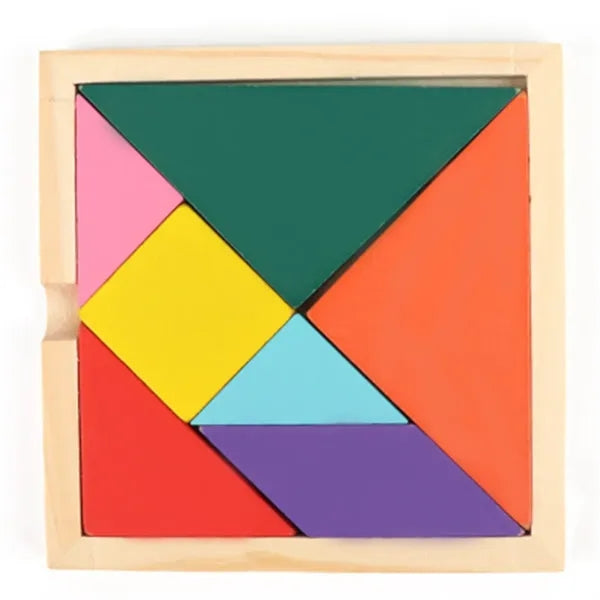 4.7*4.7in Wooden Tangram Puzzles for Kids