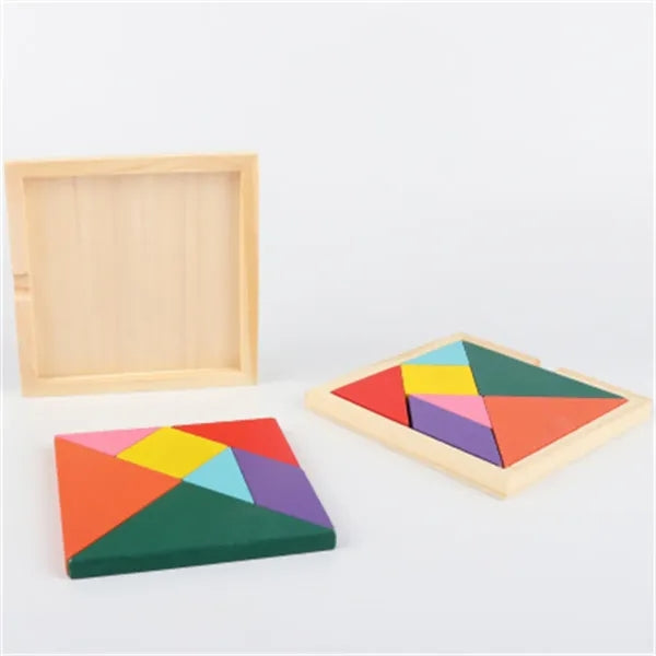 4.7*4.7in Wooden Tangram Puzzles for Kids