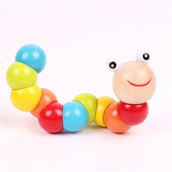 Wooden Caterpillar Toy Tummy Time