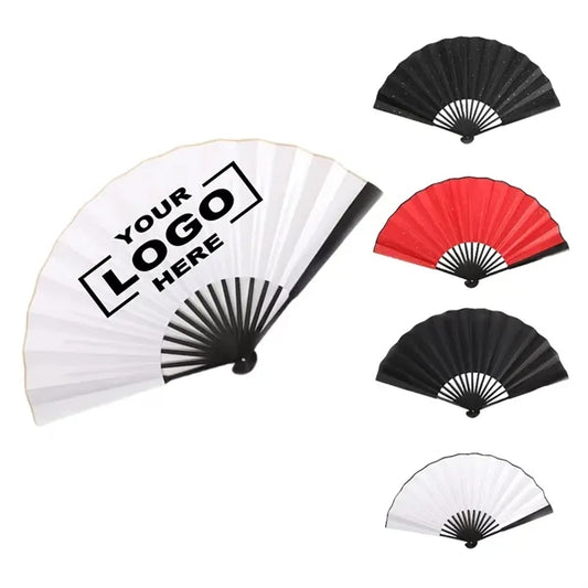 Folding Handheld Fan w/ Large Print Surface