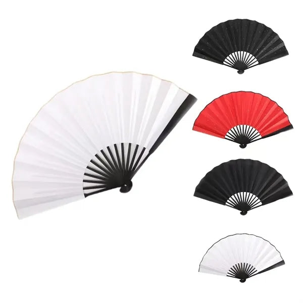 Folding Handheld Fan w/ Large Print Surface