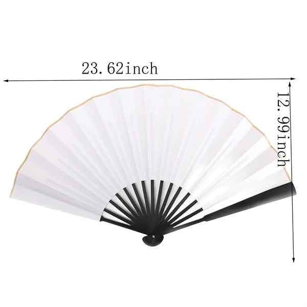 Folding Handheld Fan w/ Large Print Surface