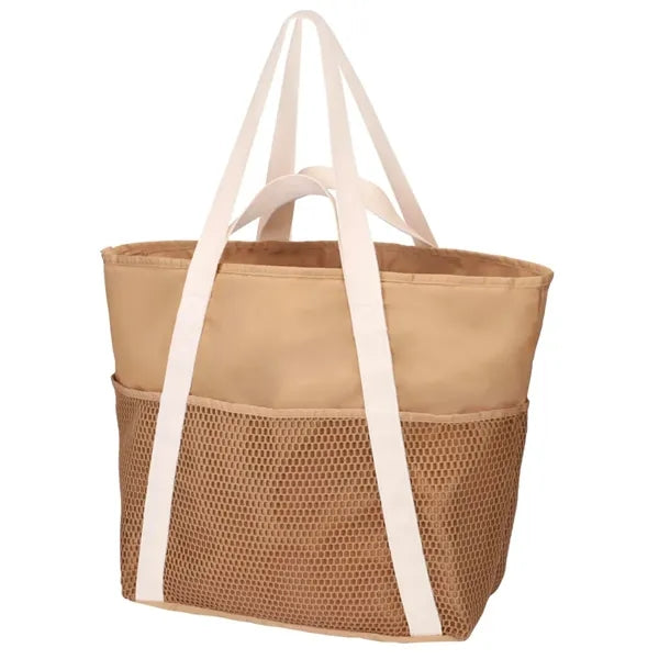 Mesh Beach Tote Bags with Zipper Pocket
