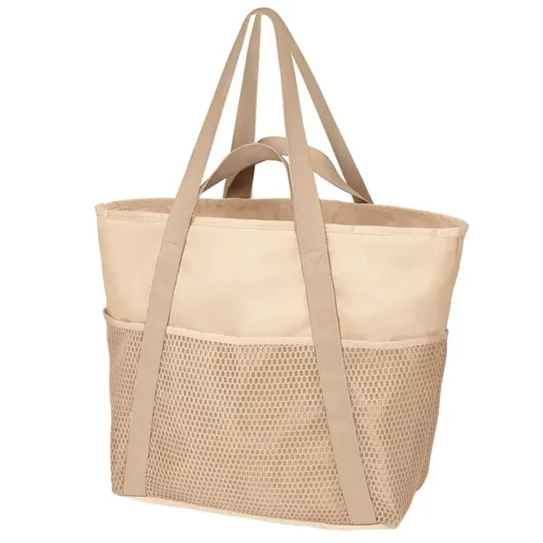 Mesh Beach Tote Bags with Zipper Pocket