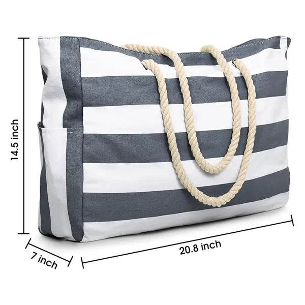 Beach Waterproof Tote Bag with Zipper Design
