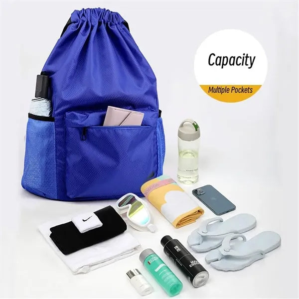 Large Capacity Drawstring Wear-Resistant Waterproof Backpack