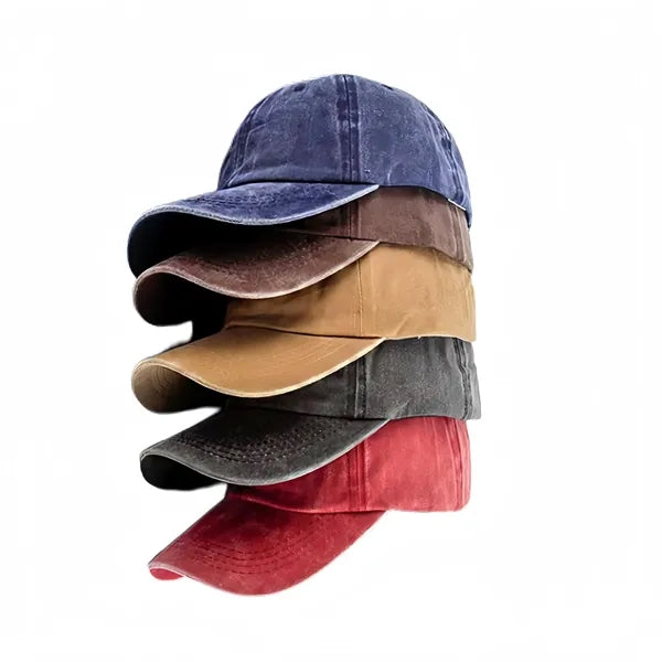 Washed Distressed Embroidered Baseball Cap Vintage Dad Hat