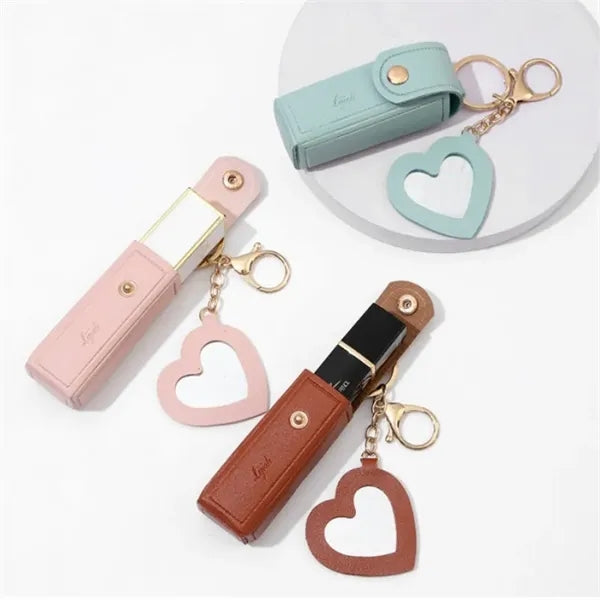 Mini Lipstick Bag Keychain With Mirror