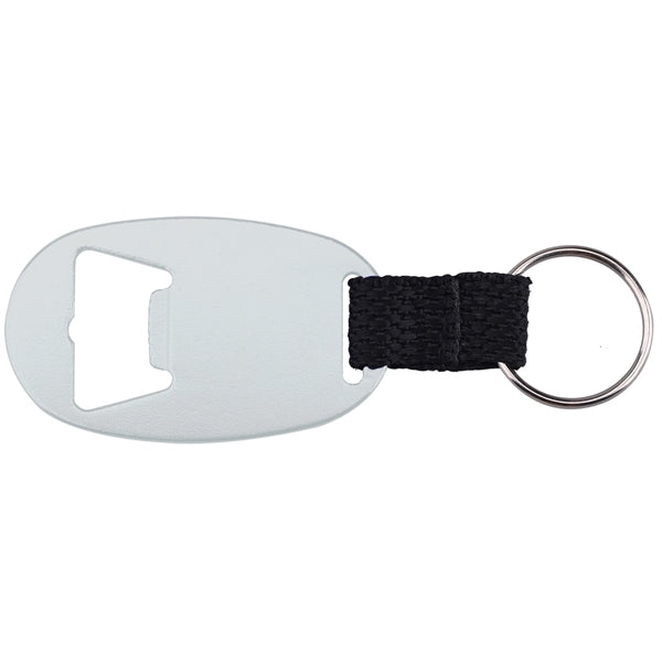 Jumbo size oval bottle opener key chain