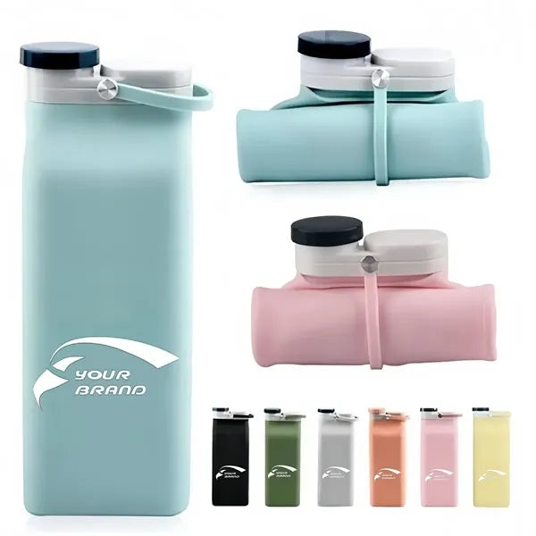 20oz Collapsible Silicone Water Bottle Outdoor Sports