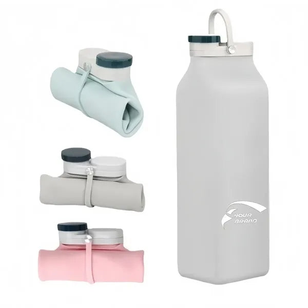 20oz Collapsible Silicone Water Bottle Outdoor Sports