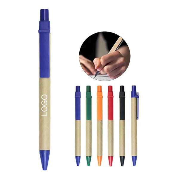 Eco-Friendly Kraft Paper Tube Retractable Ballpoint Pen