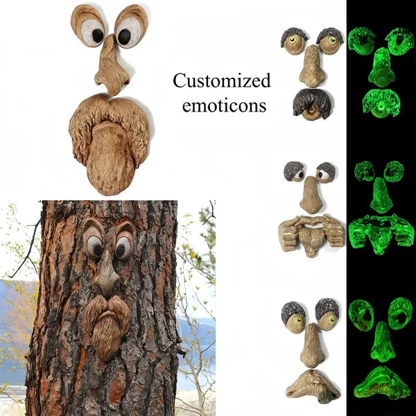 Luminous Tree Face Expression Resin Ornament Free Shipping
