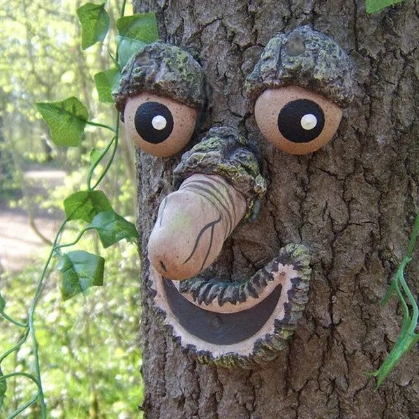 Luminous Tree Face Expression Resin Ornament Free Shipping