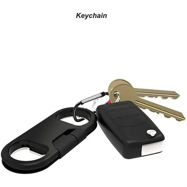 3-in-1 Bottle Opener Keychain with Cellphone Charging Cable