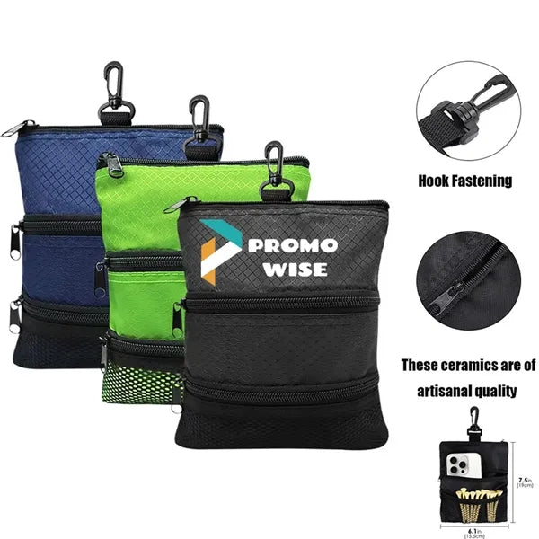 Lightweight Portable Hanging Carabiner Golf Accessory Pouch