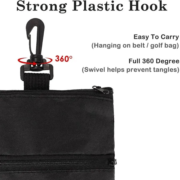 Lightweight Portable Hanging Carabiner Golf Accessory Pouch