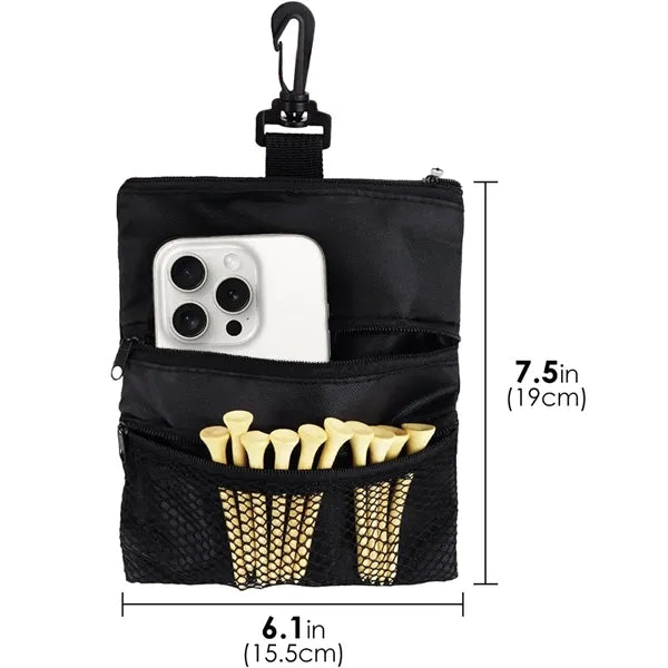 Lightweight Portable Hanging Carabiner Golf Accessory Pouch