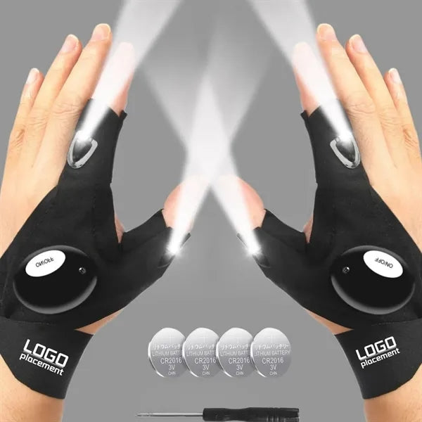 LED-Lit Fingerless Gloves -Hands-Free Lighting For Repairs