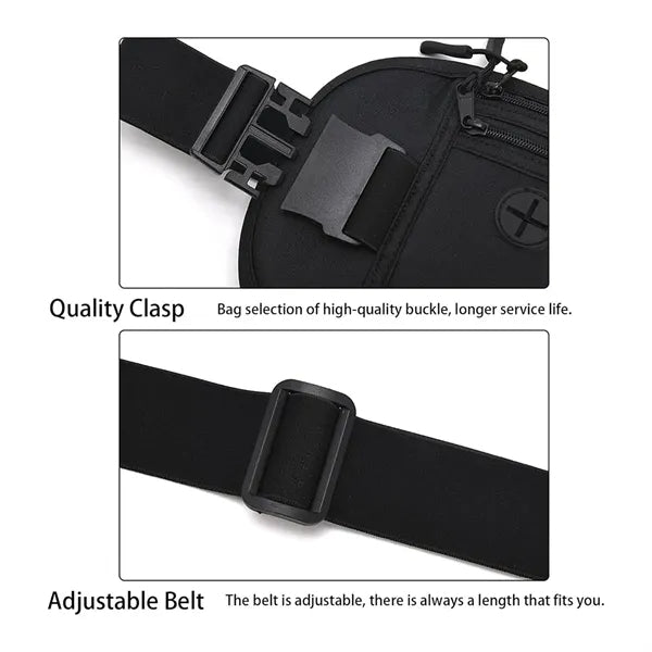 RFID Blocking Outdoor Sports Waist Bag W/ Headphone Jack