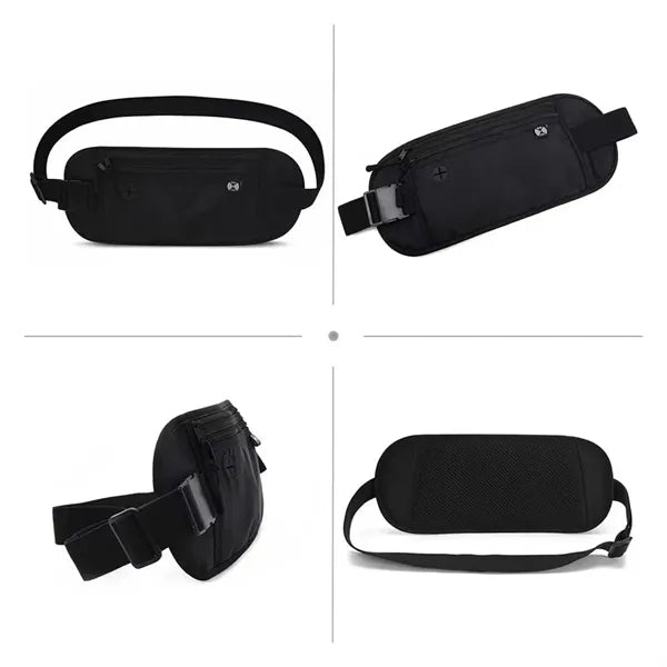 RFID Blocking Outdoor Sports Waist Bag W/ Headphone Jack