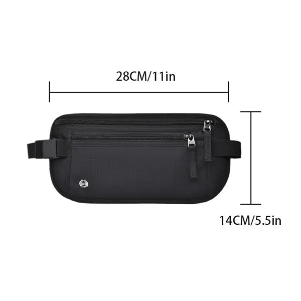 RFID Blocking Outdoor Sports Waist Bag W/ Headphone Jack