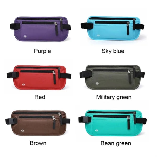 RFID Blocking Outdoor Sports Waist Bag W/ Headphone Jack