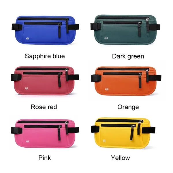 RFID Blocking Outdoor Sports Waist Bag W/ Headphone Jack