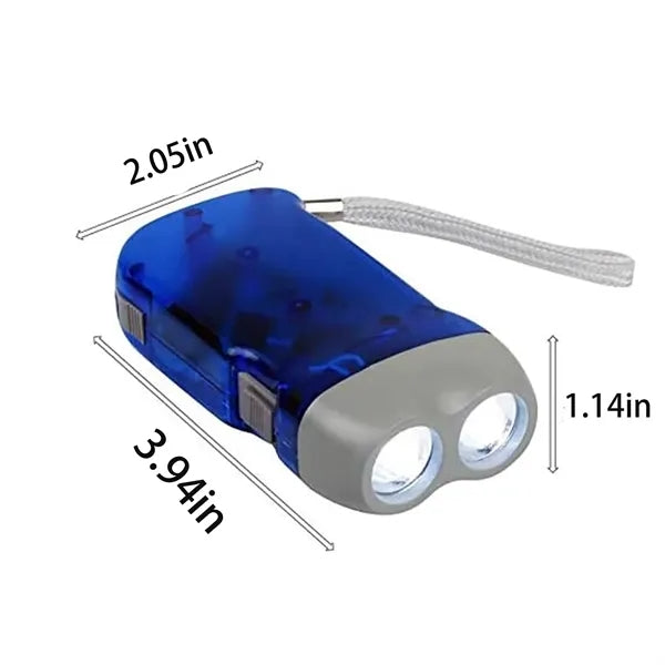 Hand-Crank LED Flashlight With Wrist Band