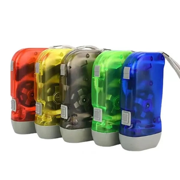 Hand-Crank LED Flashlight With Wrist Band