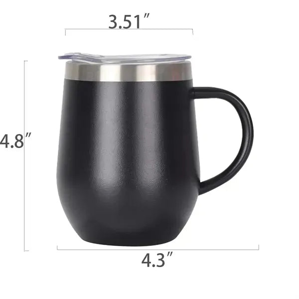 12oz Stainless Steel Wine Tumbler Coffee Mug with Lid