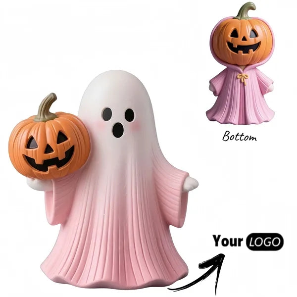Pink Ghost Pumpkin Resin Halloween Decor Free Shipping