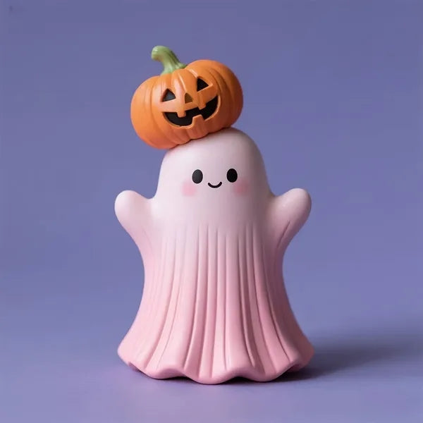 Pink Ghost Pumpkin Resin Halloween Decor Free Shipping